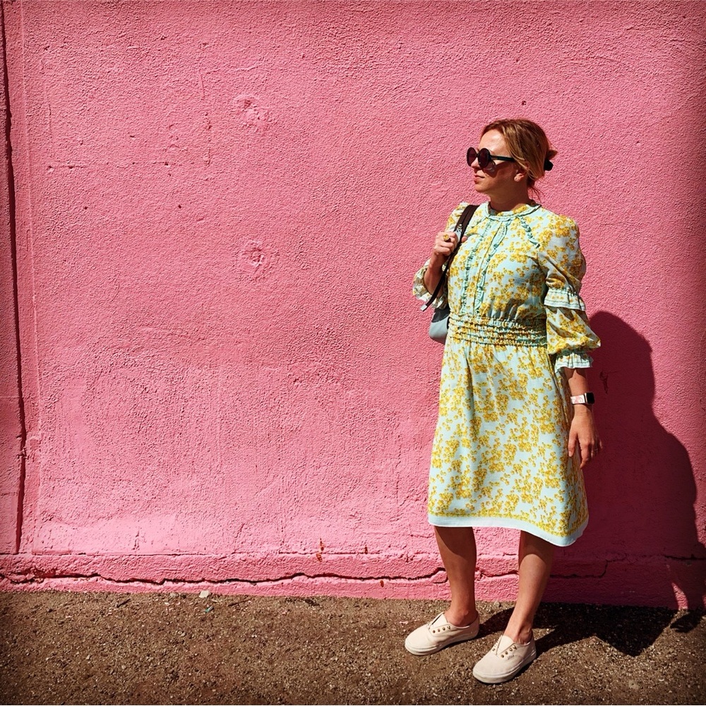 Max Studio ruffled flowers dress